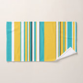 Complexe stripes — Turquoise en Geel Bad Handdoek (Handdoek)