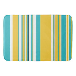 Complexe stripes — Turquoise en Geel Badmat