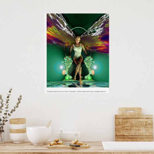 Complexiteit verdeelt haar tenen in chaos poster (Keuken)