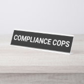 Compliance Cops Funny Kantoor Auditor Bureau Naambordje (Voorkant)