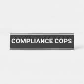 Compliance Cops Funny Kantoor Auditor Bureau Naambordje (Voorkant)