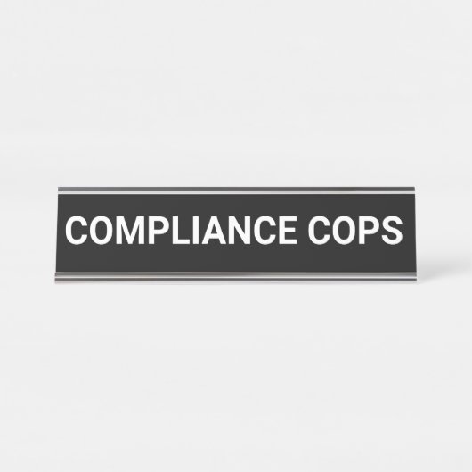 Compliance Cops Funny Kantoor Auditor Bureau Naambordje (Voorkant)