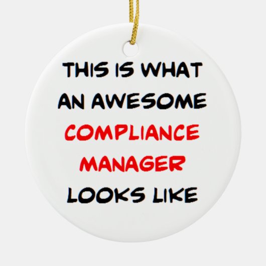 compliance manager, awesome keramisch ornament (Voorkant)