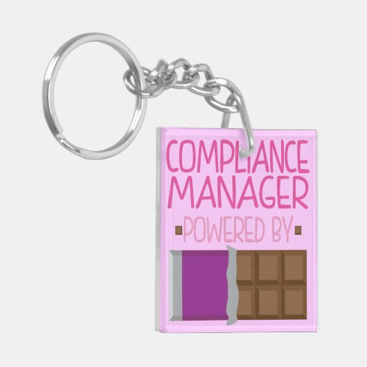 Compliance Manager Chocolate Gift voor haar Sleutelhanger (Voorkant Links)