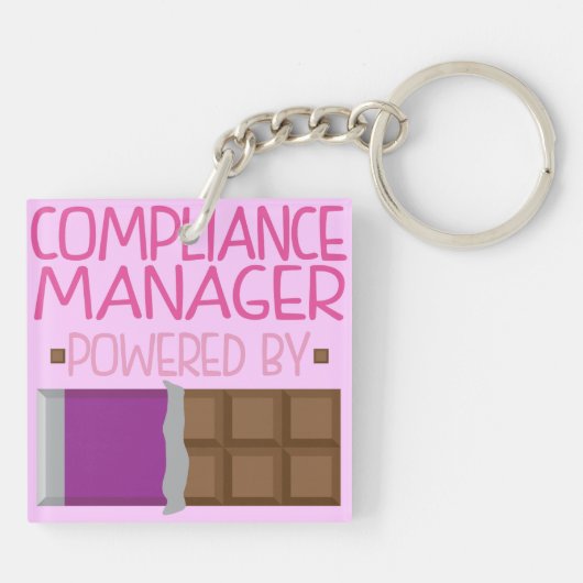 Compliance Manager Chocolate Gift voor haar Sleutelhanger (Achterkant)