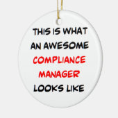 compliance manager, geweldig keramisch ornament (Links)