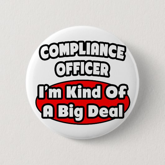 Compliance Officer ... belangrijk onderdeel Ronde Button 5,7 Cm (Voorkant)