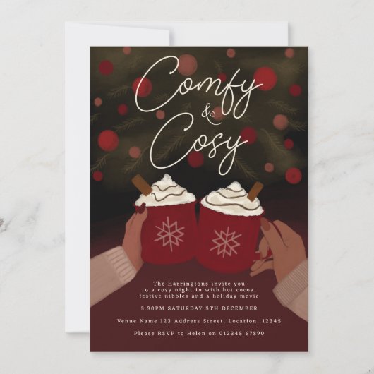 Complify & Cozy Hot Caca Holiday Party Kaart (Voorkant)