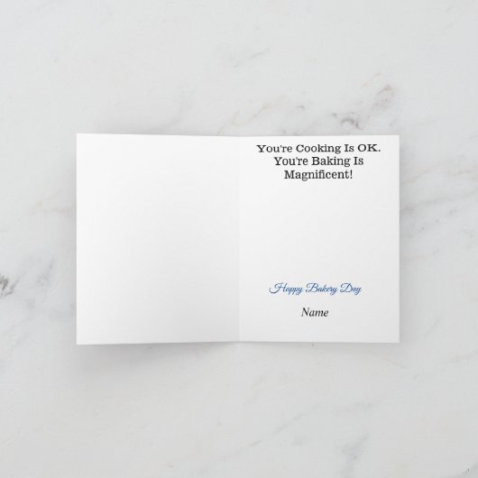 Compliment Baker of Chef Wenskaart Kaart (Binnen)