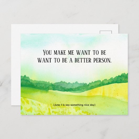 Compliment Zeg iets leuks Dag 1 juni Briefkaart (Voorkant / Achterkant)