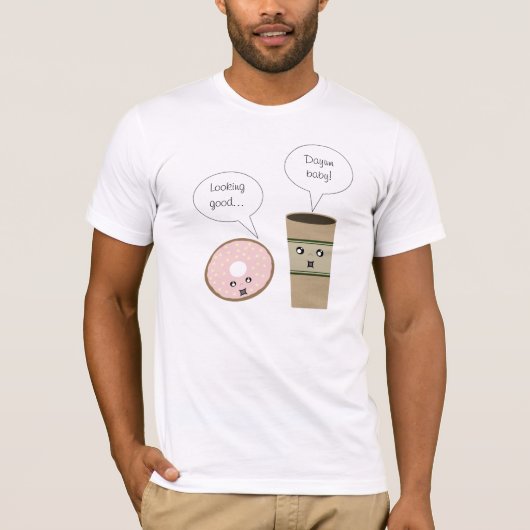 Complimentair Shirt van koffie- en Donut-Mannen (Voorkant)