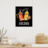 Complimentaire kleuren Funny Paint Dark BG Poster (Keuken)