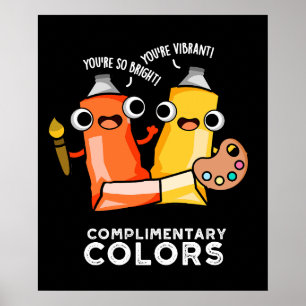 Complimentaire kleuren Funny Paint Dark BG Poster