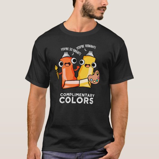 Complimentaire kleuren Funny Paint Dark BG T-shirt (Voorkant)