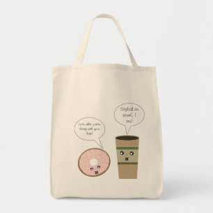 Complimentaire koffie en Donut Bag Tote Bag
