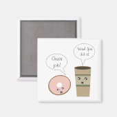 Complimentaire koffie en Donut Magnet (Voorkant / Achterkant)
