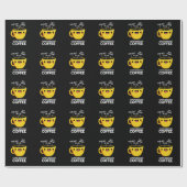 Complimentary Coffee Funny Drink Pun Dark BG Cadeaupapier (Vlak)