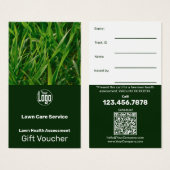 Complimentary Garden Service Gift Voucher Card Visitekaartje (Voorkant /achterkant)