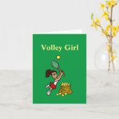 Complimentary Vrouw Tennis Player Wenskaart Kaart (Gele Bloem)