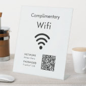 Complimentary Wifi Code Black & White Reclamebord Met Voetstuk (Insitu)