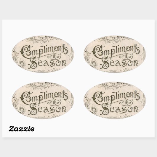  complimenten van Season Kerst sticker (Vel)