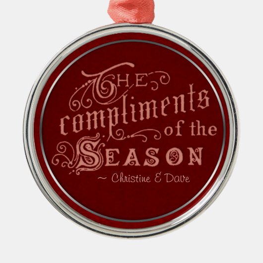 Complimenten van seizoen CC0296 kerstversiering Metalen Ornament (Voorkant)