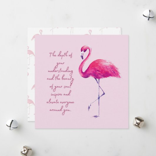 Complimentkaart voor wijze en elegante vrouw feestdagenkaart (Voorkant / Achterkant in situ)