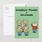 Complotdenker = geen schaapmensen briefkaart (Voorkant / Achterkant)
