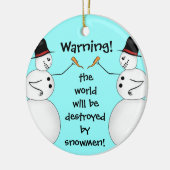 Complottheorie sneeuwpoppen keramisch ornament (Links)