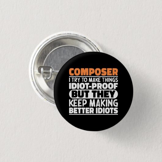 Componist Ik probeer dingen grappig te zeggen Ronde Button 3,2 Cm (Voorkant /achterkant)