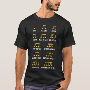 Componist Ritme Muziek Bach Mozart Beethoven Chopi T-shirt