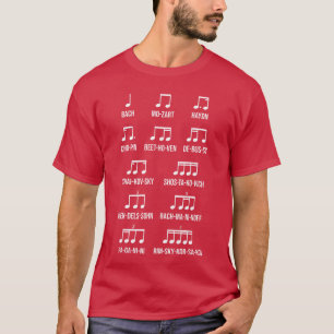 Componist Ritme Muziek Cadeau Bach Mozart Beethove T-shirt
