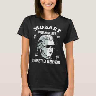 Componist Wolfgang Amadeus Mozart gebruikte hashta T-shirt