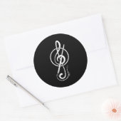 Componisten gespleten fluit ronde sticker (Envelop)
