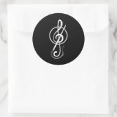 Componisten gespleten fluit ronde sticker (Tas)