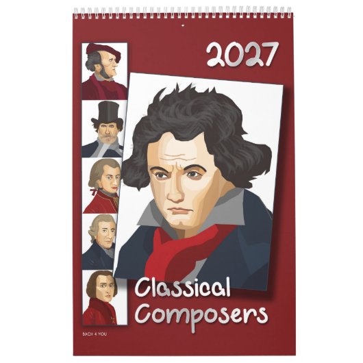 Componisten Portretten, Moderne Stijl, 2027 Kalender (Hoes)