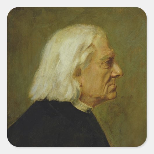 Composer Franz Liszt , 1884 Vierkante Sticker (Voorkant)