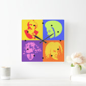 Composer Pop Art Music Clock Vierkante Klok (Huis)