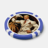 Composiet pokerchips, blauwe gestreepte rand poker chips (Enkel)