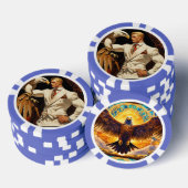 Composiet pokerchips, blauwe gestreepte rand poker chips (Opstapeling)
