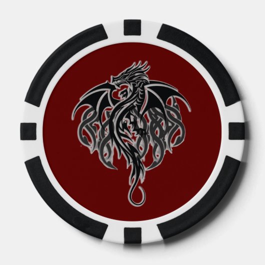 Composiet pokerchips, zwart gestreepte rand poker chips (Voorkant)