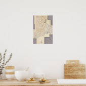 Composiet Rhode Island Map Poster (Keuken)