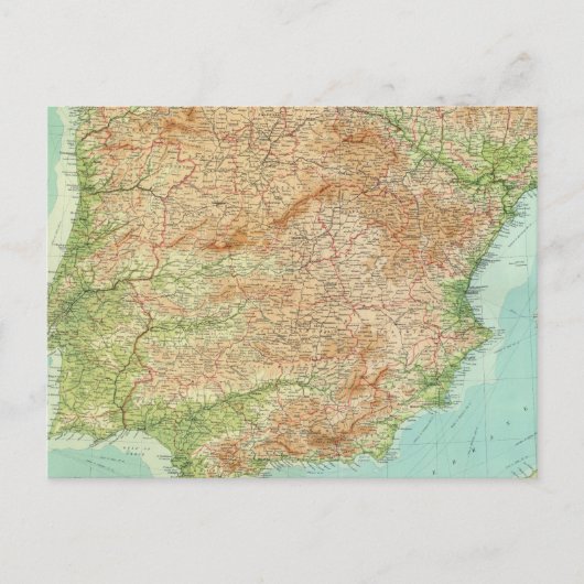 Composiet Spanje, Portugal Briefkaart (Voorkant)