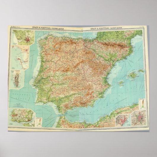 Composiet Spanje, Portugal Poster (Voorkant)