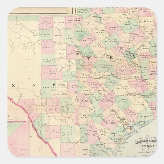 Composiet Texas Vierkante Sticker (Voorkant)