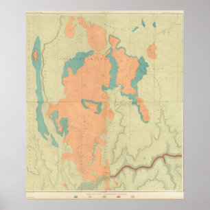 Composiet Uinkaret Plateau Noord- en Zuid-Halve Poster