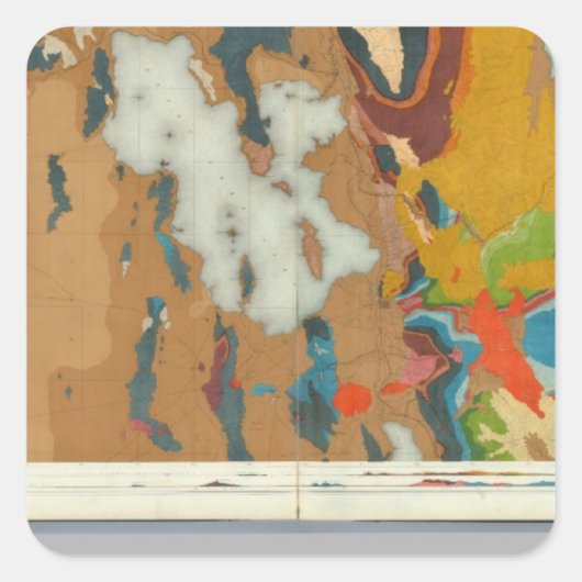 Composietgeologische kaarten IV, 40e parallelle en Vierkante Sticker (Voorkant)