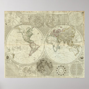 Composietwereld of terraquedisch wereldbol poster