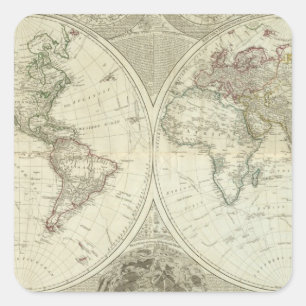 Composietwereld of terraquedisch wereldbol vierkante sticker