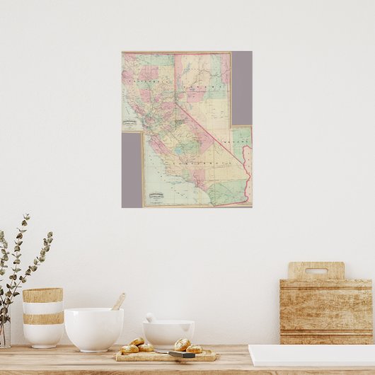 Composite Calif, Nevada Poster (Keuken)